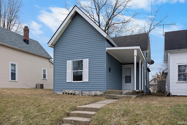 exterior space with a front lawn