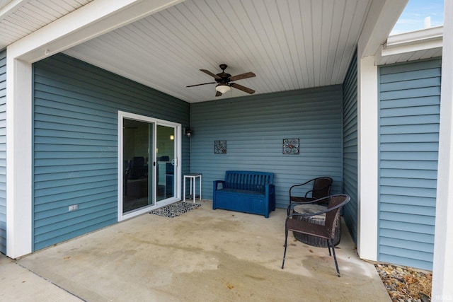 view of patio / terrace with ceiling fan