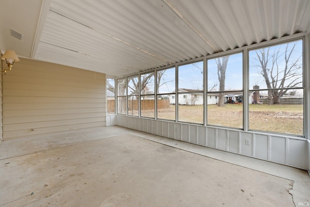 view of unfurnished sunroom