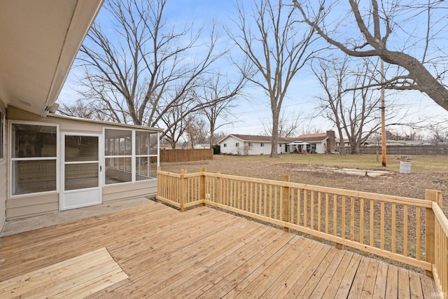 deck featuring a sunroom