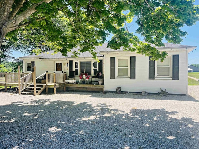 view of front of house featuring a deck