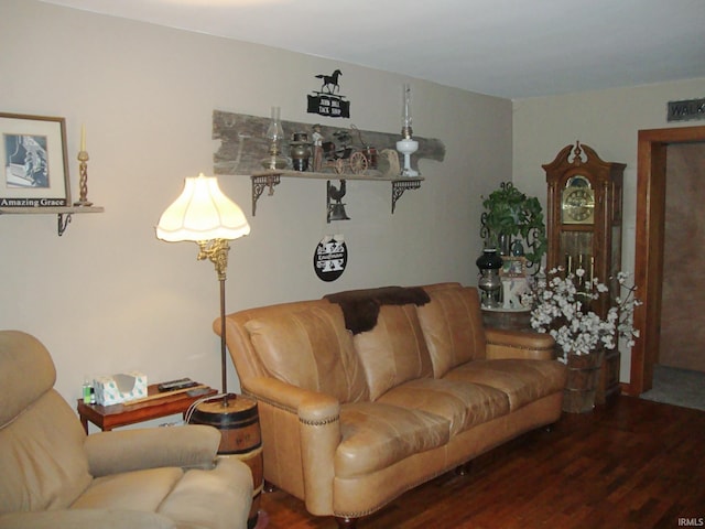 living room with wood-type flooring