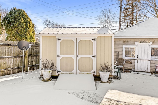 view of snow covered structure