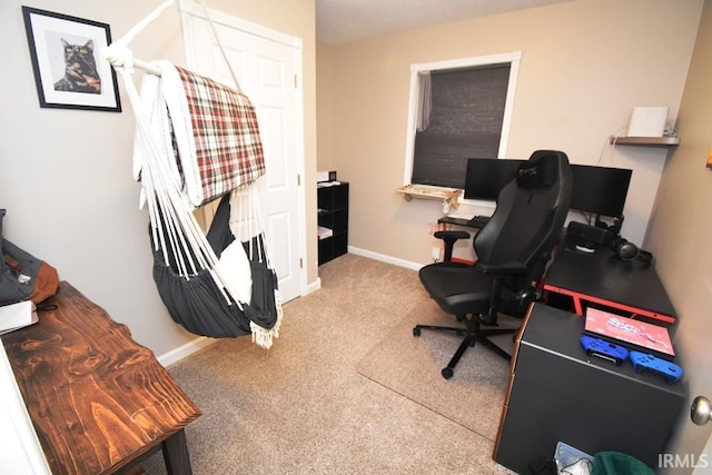 home office featuring carpet floors