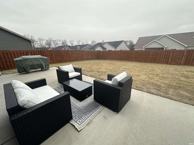 view of patio / terrace with grilling area and an outdoor hangout area