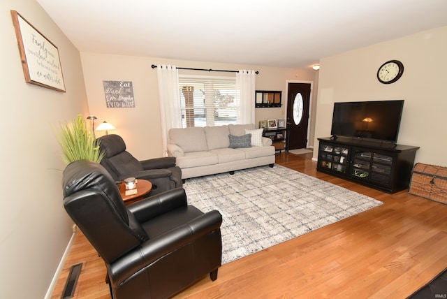 living room featuring wood-type flooring