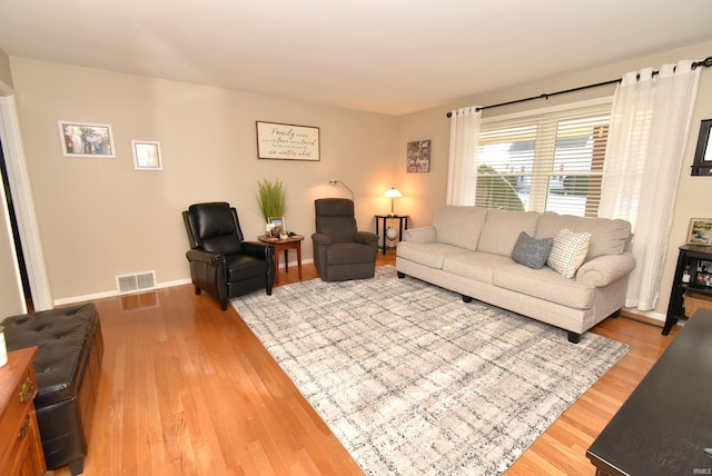 living room featuring wood-type flooring