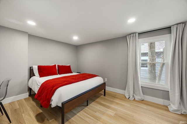 bedroom featuring light hardwood / wood-style flooring