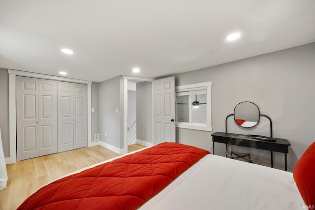 bedroom featuring hardwood / wood-style floors