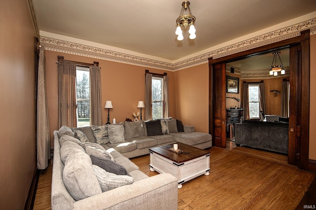 living room featuring hardwood / wood-style floors