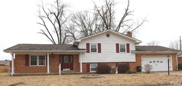 tri-level home with a garage