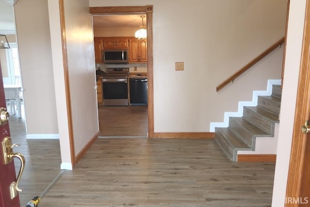 interior space featuring light wood-type flooring