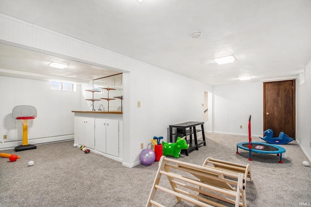 playroom with carpet floors