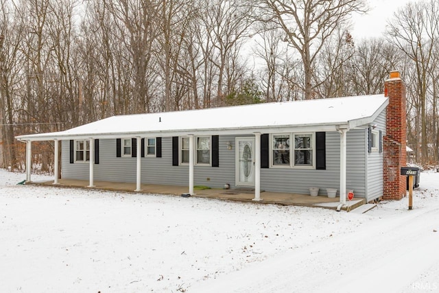 view of single story home