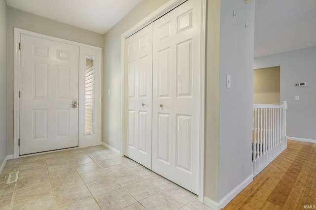 view of tiled foyer entrance