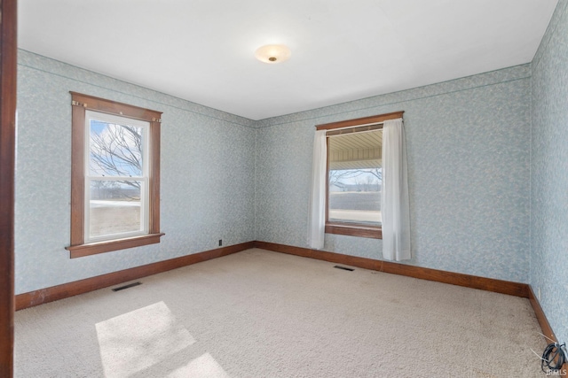 view of carpeted spare room