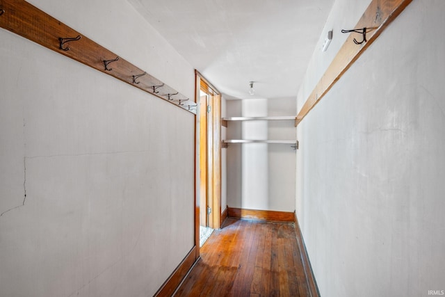 hall featuring dark hardwood / wood-style flooring