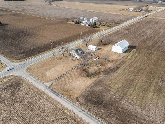 drone / aerial view with a rural view