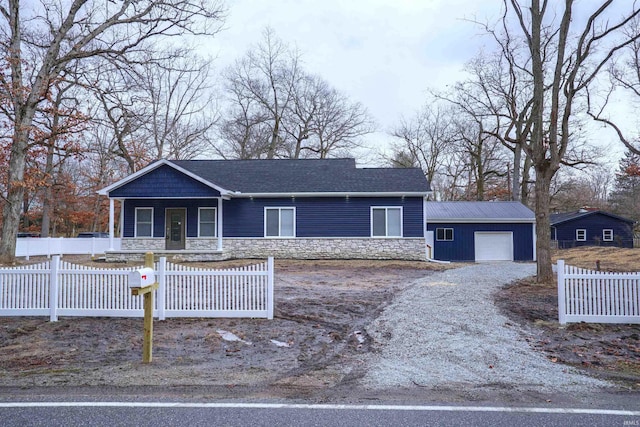 view of single story home