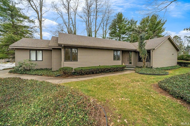 single story home with a front yard