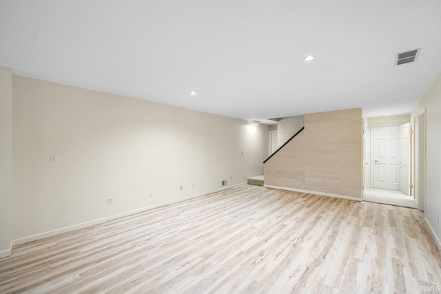 interior space with light hardwood / wood-style floors