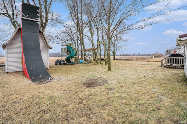 view of yard featuring a playground