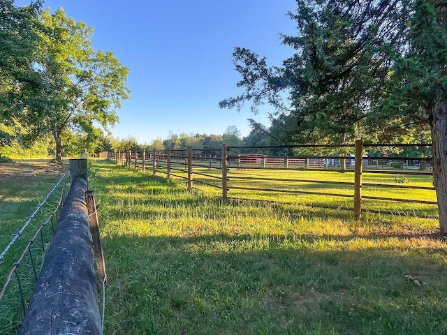 view of yard with a rural view