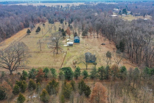 drone / aerial view featuring a rural view