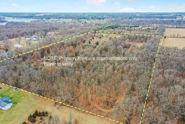 aerial view featuring a rural view