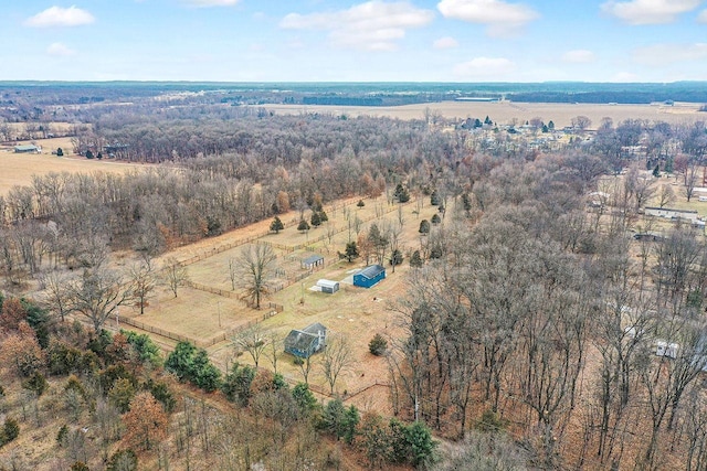 aerial view with a rural view