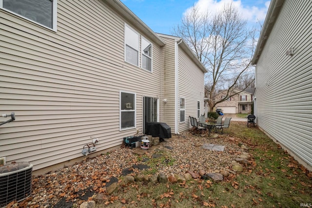 view of home's exterior featuring central air condition unit