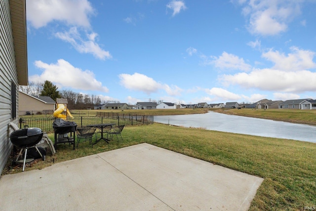 view of patio / terrace with a playground and area for grilling