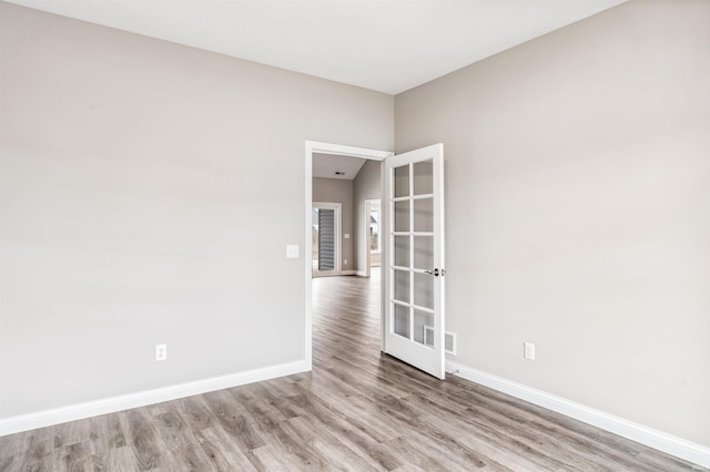 empty room featuring light wood-type flooring