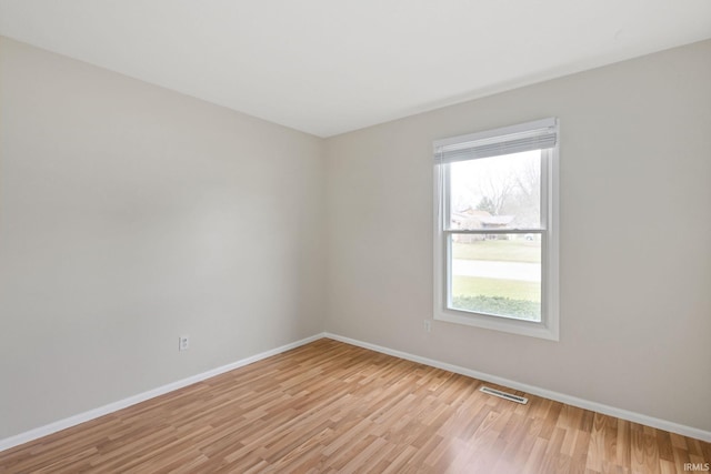 empty room featuring light wood-type flooring