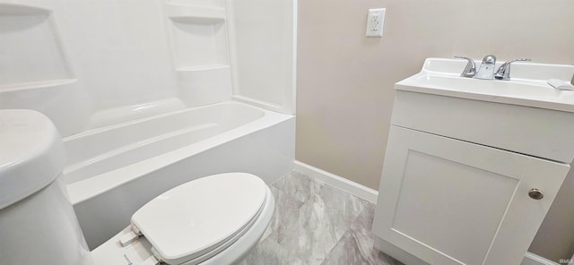519 W 5th St, Mount Carmel, IL 62863 - full bathroom with vanity, tub / shower combination, and toilet