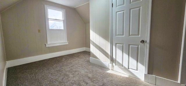 519 W 5th St, Mount Carmel, IL 62863 - bonus room with lofted ceiling, carpet floors, and wooden walls