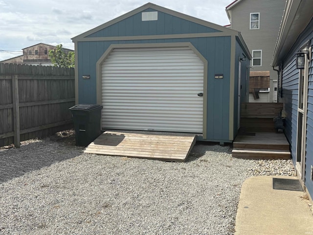 view of garage