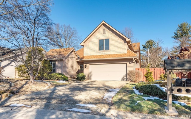 view of property featuring a garage