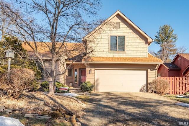 view of front facade featuring a garage