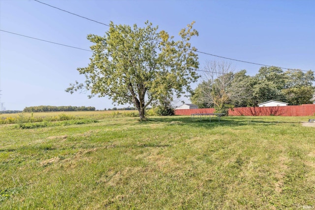 view of yard with a rural view