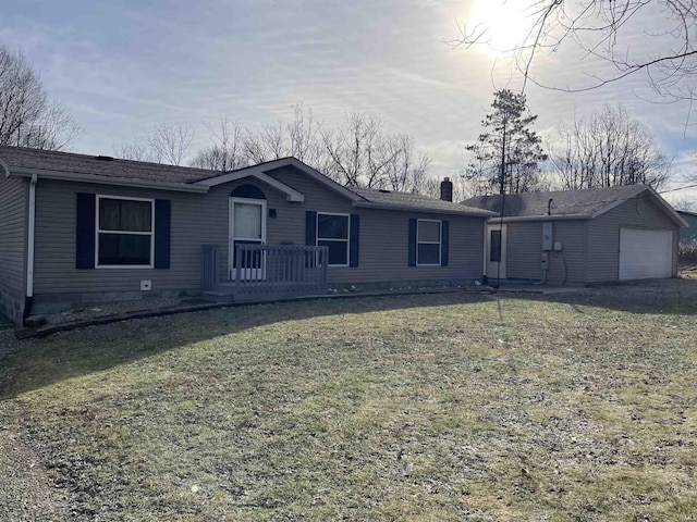 view of front of home with a front yard