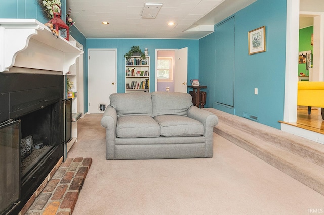 view of carpeted living room