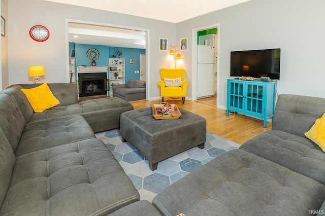 living room featuring wood-type flooring