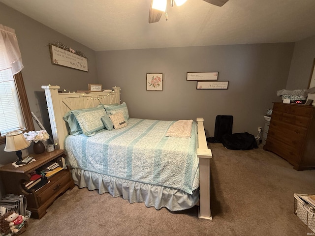 bedroom with carpet and ceiling fan