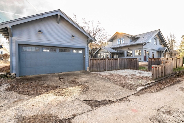 view of home's exterior featuring a garage