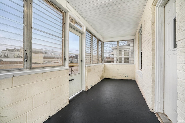 view of unfurnished sunroom