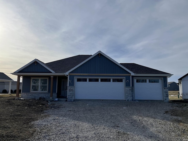 craftsman-style house with a garage