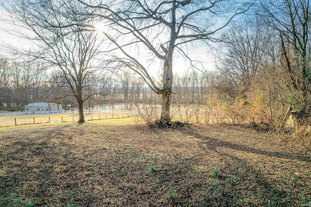 view of yard with a rural view