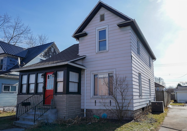 view of front of house with central AC