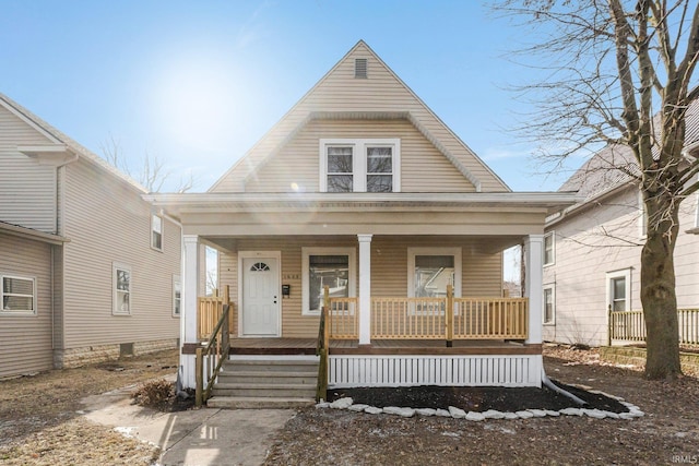 bungalow-style home featuring a porch